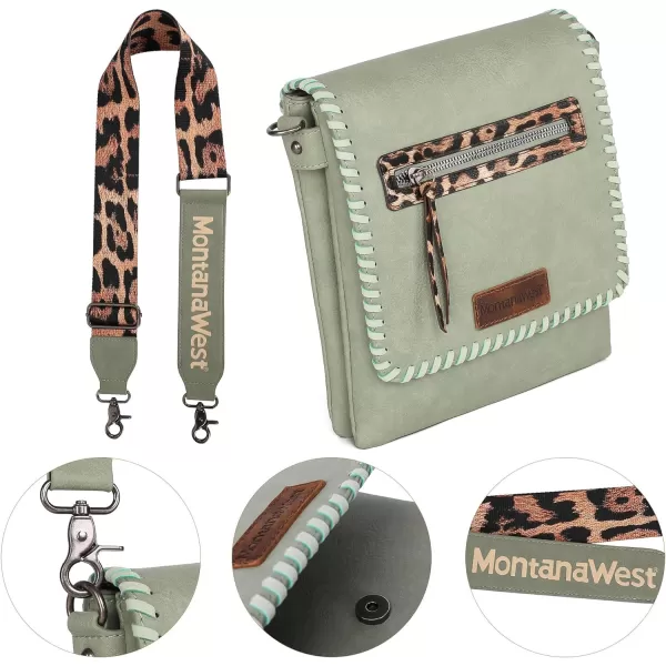 Montana West Crossbody Bags for Women with Dual Compartments Western Crossbody Purse With Leopard Print Guitar Strapstrap