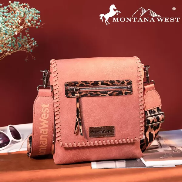 Montana West Crossbody Bags for Women with Dual Compartments Western Crossbody Purse With Leopard Print Guitar Strapstrap