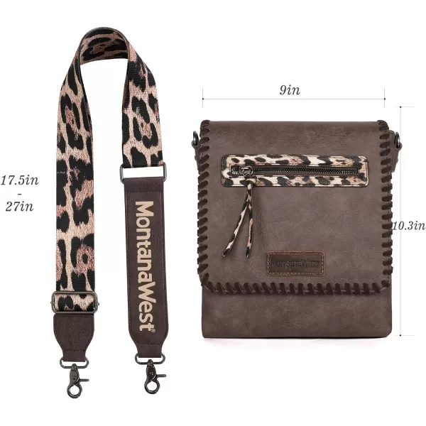 Montana West Crossbody Bags for Women with Dual Compartments Western Crossbody Purse With Leopard Print Guitar Strapstrap