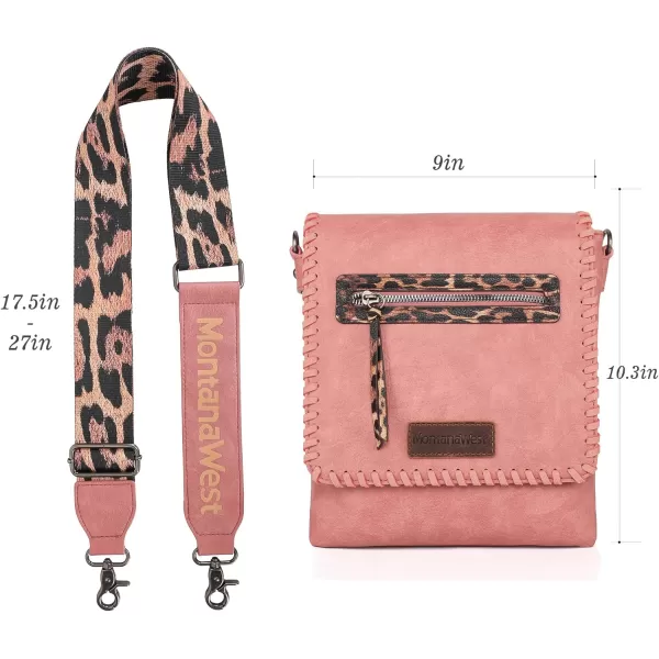 Montana West Crossbody Bags for Women with Dual Compartments Western Crossbody Purse With Leopard Print Guitar Strapstrap