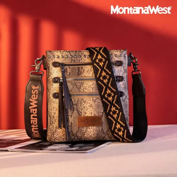 Montana West Crossbody Purses and Handbags for Women, Medium Size Double Compartments with Adjustable Guitar Strap