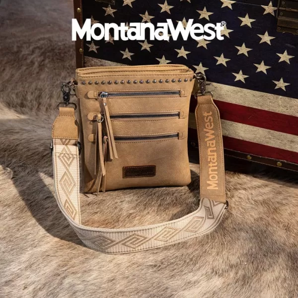 Montana West Crossbody Purses and Handbags for Women, Medium Size Double Compartments with Adjustable Guitar Strap