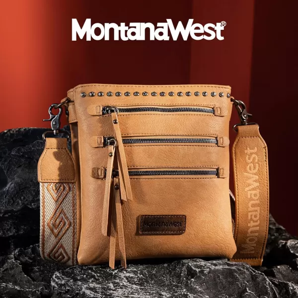 Montana West Crossbody Purses and Handbags for Women, Medium Size Double Compartments with Adjustable Guitar Strap