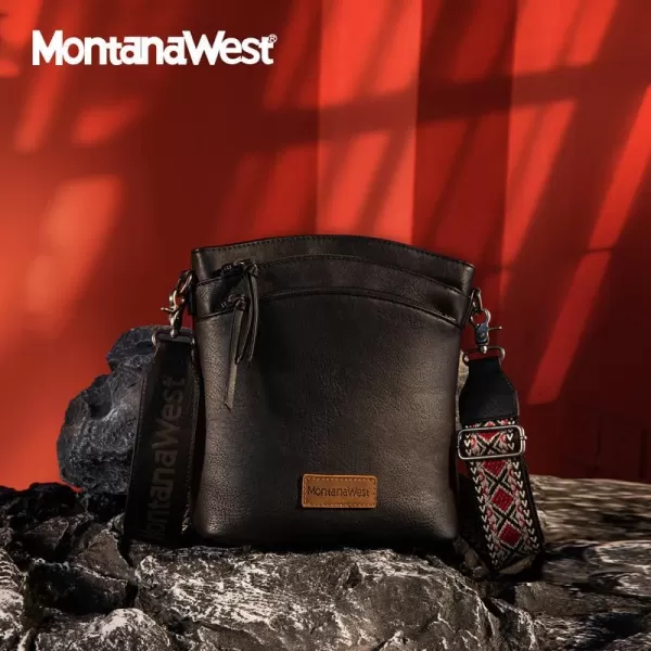 Montana West Crossbody Purses and Handbags for Women, Medium Size Double Compartments with Adjustable Guitar Strap