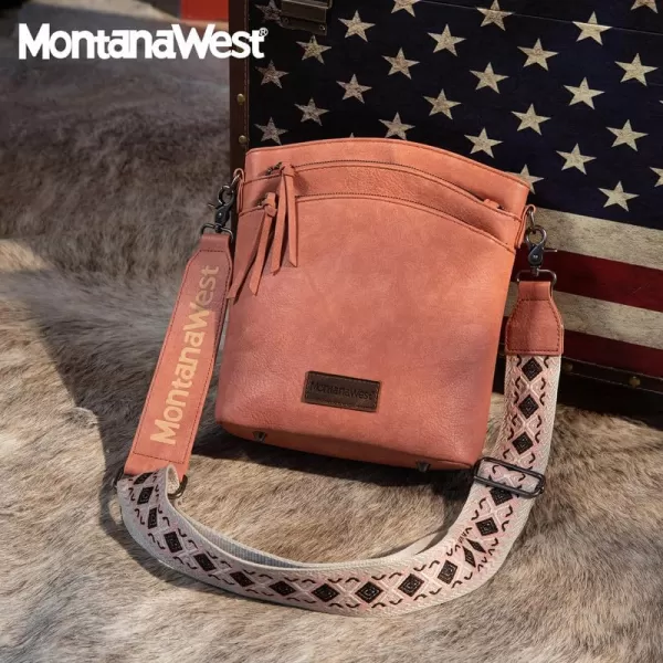 Montana West Crossbody Purses and Handbags for Women, Medium Size Double Compartments with Adjustable Guitar Strap