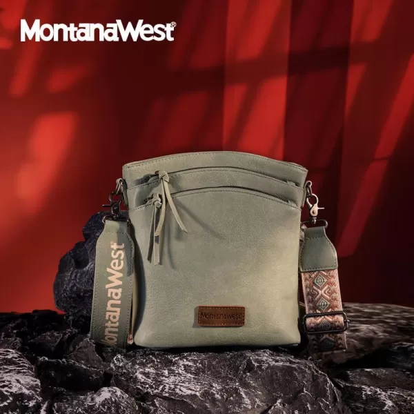 Montana West Crossbody Purses and Handbags for Women, Medium Size Double Compartments with Adjustable Guitar Strap