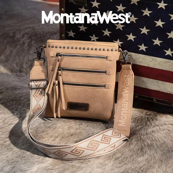 Montana West Crossbody Purses and Handbags for Women, Medium Size Double Compartments with Adjustable Guitar Strap