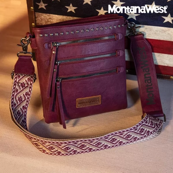 Montana West Crossbody Purses and Handbags for Women, Medium Size Double Compartments with Adjustable Guitar Strap