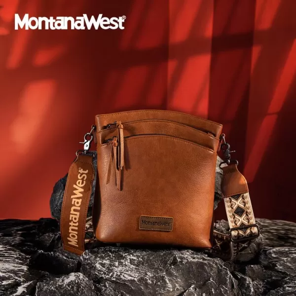 Montana West Crossbody Purses and Handbags for Women, Medium Size Double Compartments with Adjustable Guitar Strap