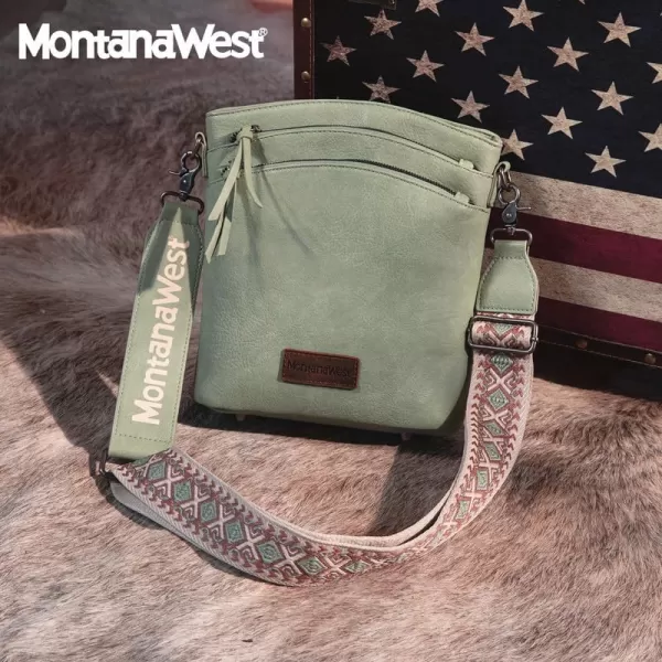 Montana West Crossbody Purses and Handbags for Women, Medium Size Double Compartments with Adjustable Guitar Strap