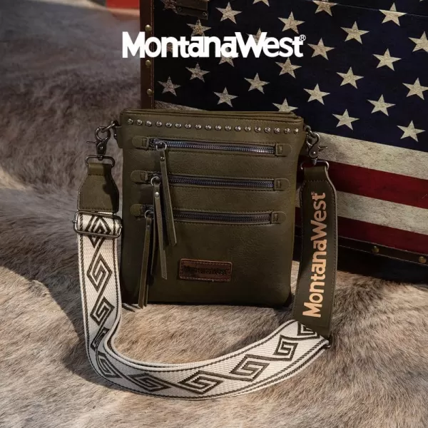 Montana West Crossbody Purses and Handbags for Women, Medium Size Double Compartments with Adjustable Guitar Strap