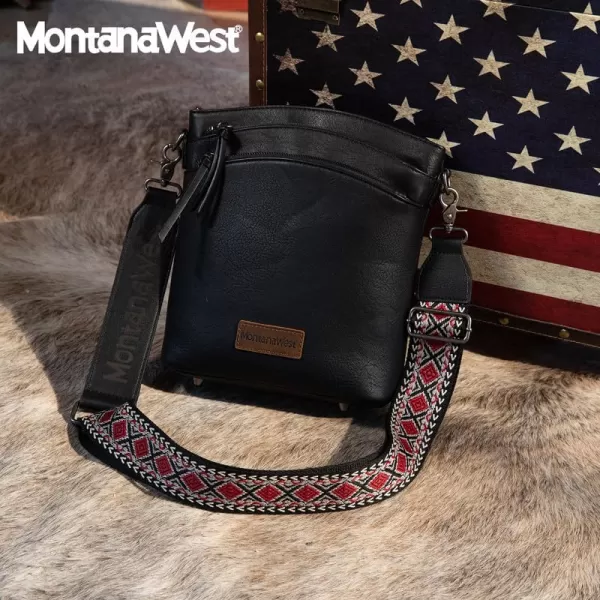 Montana West Crossbody Purses and Handbags for Women, Medium Size Double Compartments with Adjustable Guitar Strap