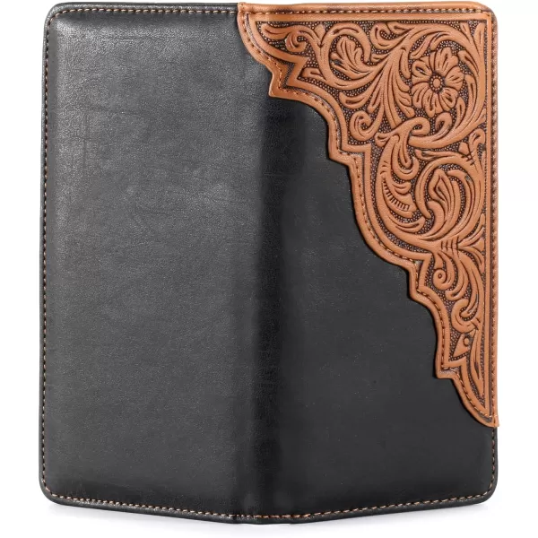 Montana West Men's Wallet Long Bifold Western Wallet Extra Capacity with Multiple Card Slots MW-606BK