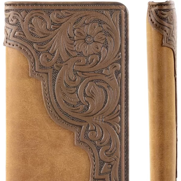 Montana West Men's Wallet Long Bifold Western Wallet Extra Capacity with Multiple Card Slots MW-606BK