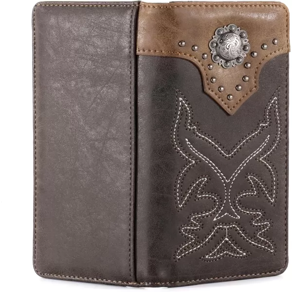 Montana West Men's Wallet Long Bifold Western Wallet Extra Capacity with Multiple Card Slots MW-606BK