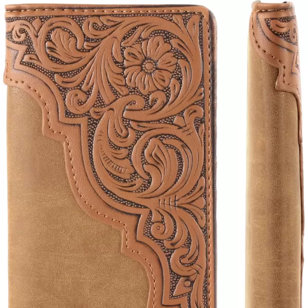 Montana West Men's Wallet Long Bifold Western Wallet Extra Capacity with Multiple Card Slots MW-606BK