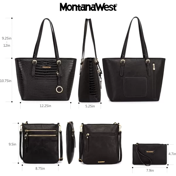 Montana West Tote Bag for Women Large Purse and Handbags Set Embossed Collection Purse 2Pcs Set