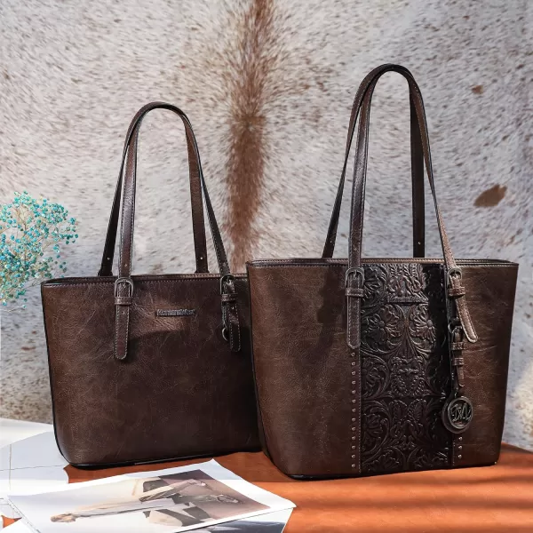 Montana West Tote Bag for Women Large Purse and Handbags Set Embossed Collection Purse 2Pcs Set