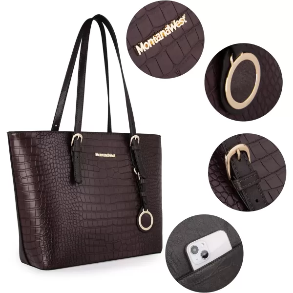 Montana West Tote Bag for Women Large Purse and Handbags Set Embossed Collection Purse 2Pcs Set