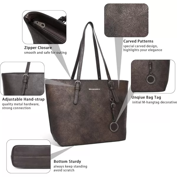 Montana West Tote Bag for Women Large Purse and Handbags Set Embossed Collection Purse 2Pcs Set