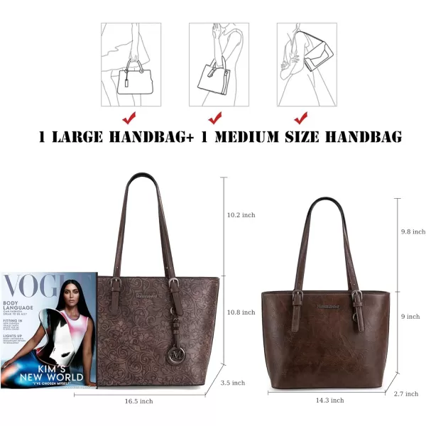 Montana West Tote Bag for Women Large Purse and Handbags Set Embossed Collection Purse 2Pcs Set