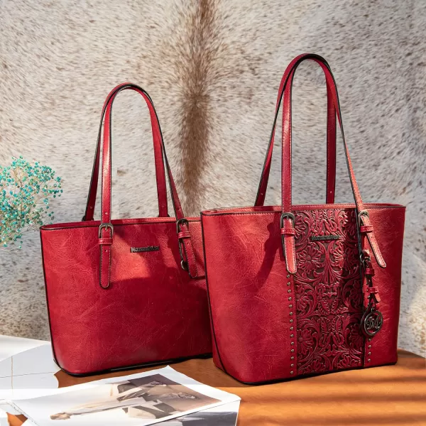 Montana West Tote Bag for Women Large Purse and Handbags Set Embossed Collection Purse 2Pcs Set