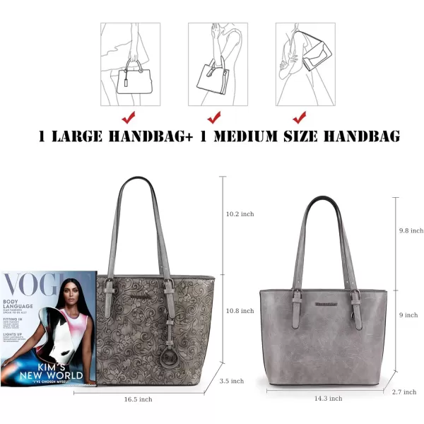 Montana West Tote Bag for Women Large Purse and Handbags Set Embossed Collection Purse 2Pcs Set