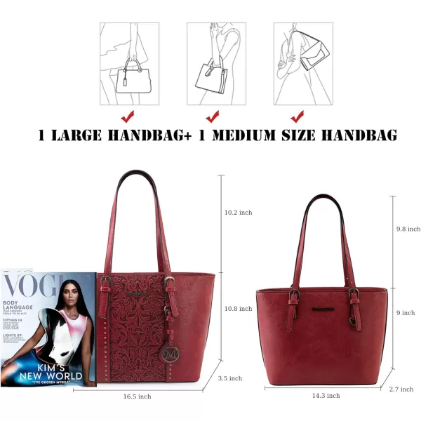 Montana West Tote Bag for Women Large Purse and Handbags Set Embossed Collection Purse 2Pcs Set