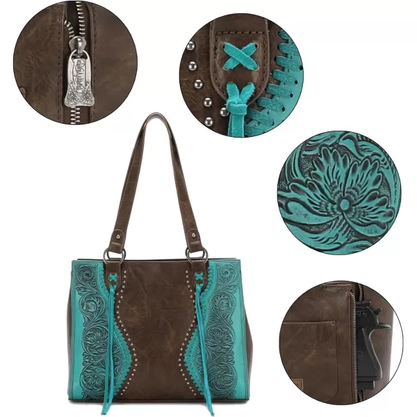 Montana West Western Tote Bag for Women Concealed Carry Shoulder Handbag Tooling Purse