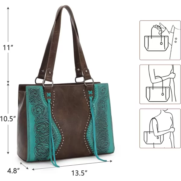 Montana West Western Tote Bag for Women Concealed Carry Shoulder Handbag Tooling Purse