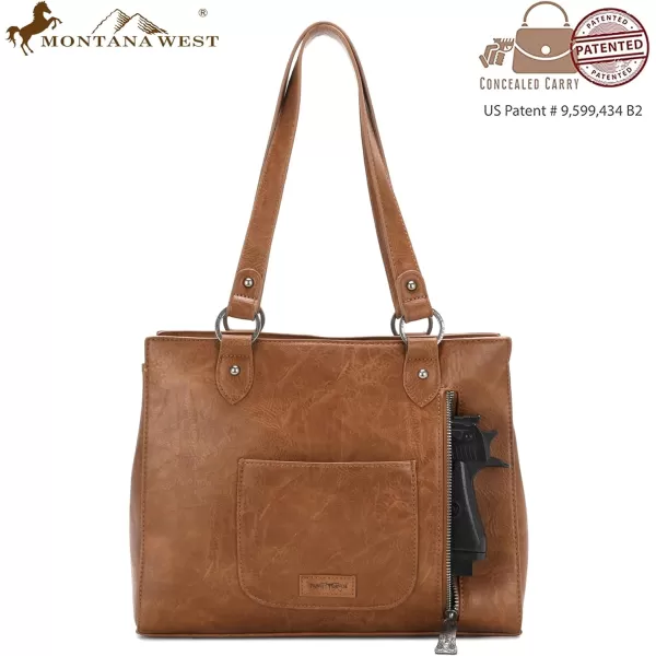 Montana West Western Tote Bag for Women Concealed Carry Shoulder Handbag Tooling Purse