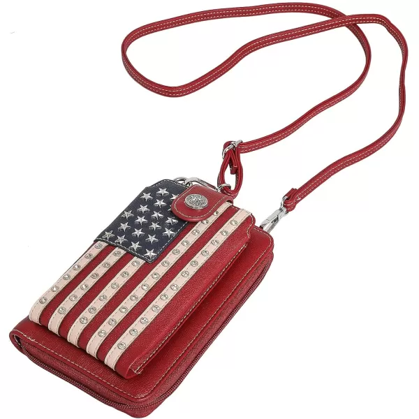 Montana West Women's Patriotic Studded Tote Satchel Handbags American Flag Purse and Crossbody Bag