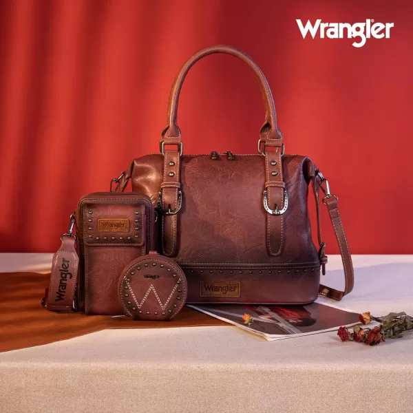 Wrangler 3Pcs Doctor Bag Sets for Women Top-handle Satchel Bag with Cell Phone Handbags and Coin Purse