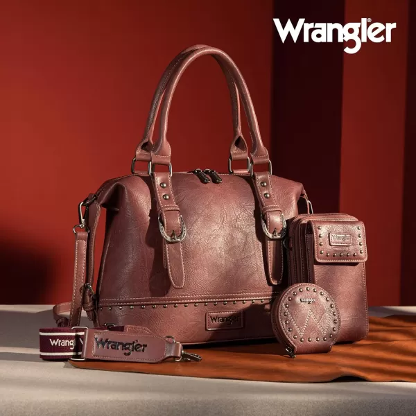 Wrangler 3Pcs Doctor Bag Sets for Women Top-handle Satchel Bag with Cell Phone Handbags and Coin Purse