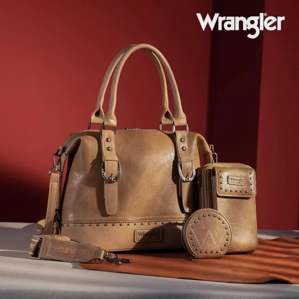 Wrangler 3Pcs Doctor Bag Sets for Women Top-handle Satchel Bag with Cell Phone Handbags and Coin Purse