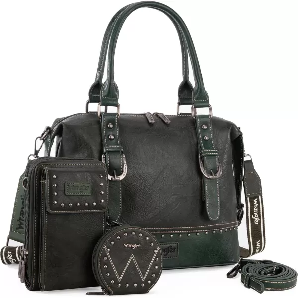 Wrangler 3Pcs Doctor Bag Sets for Women Top-handle Satchel Bag with Cell Phone Handbags and Coin Purse