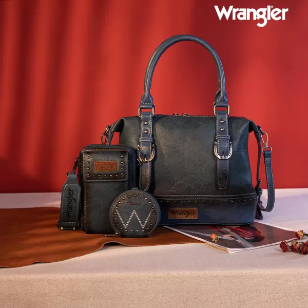 Wrangler 3Pcs Doctor Bag Sets for Women Top-handle Satchel Bag with Cell Phone Handbags and Coin Purse