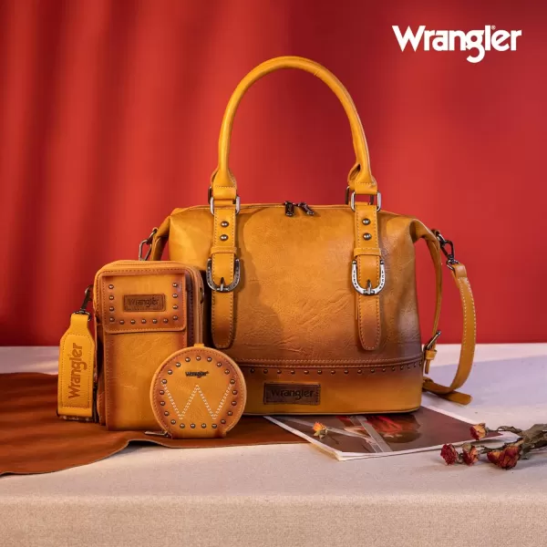 Wrangler 3Pcs Doctor Bag Sets for Women Top-handle Satchel Bag with Cell Phone Handbags and Coin Purse