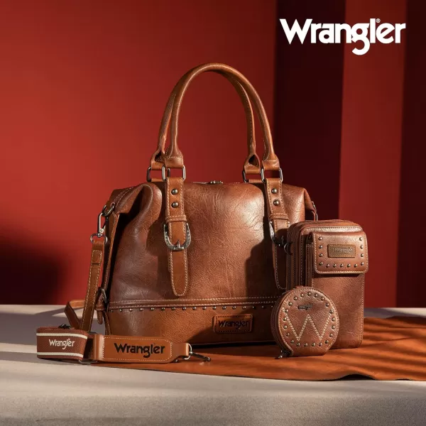 Wrangler 3Pcs Doctor Bag Sets for Women Top-handle Satchel Bag with Cell Phone Handbags and Coin Purse