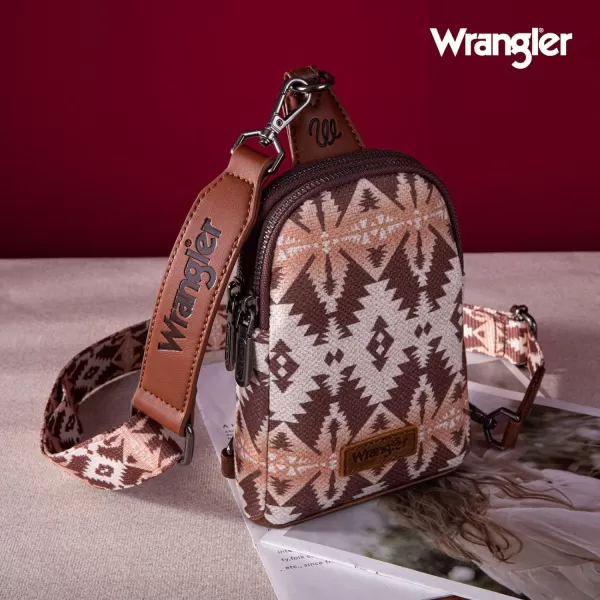 Wrangler Aztec Crossbody Sling Bags for Women Cross Body Purse with Detachable Strap