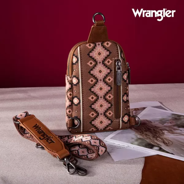 Wrangler Aztec Crossbody Sling Bags for Women Cross Body Purse with Detachable Strap