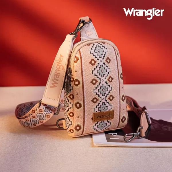 Wrangler Aztec Crossbody Sling Bags for Women Cross Body Purse with Detachable Strap