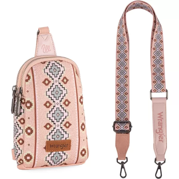 Wrangler Aztec Crossbody Sling Bags for Women Cross Body Purse with Detachable Strap