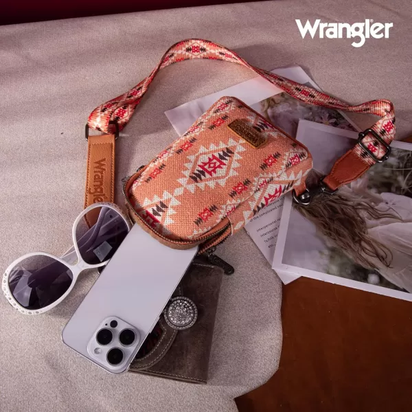 Wrangler Aztec Crossbody Sling Bags for Women Cross Body Purse with Detachable Strap