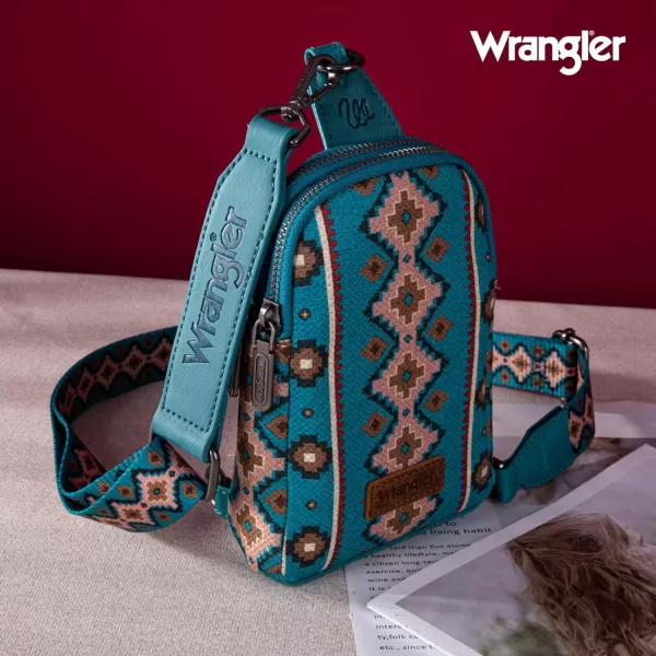 Wrangler Aztec Crossbody Sling Bags for Women Cross Body Purse with Detachable Strap