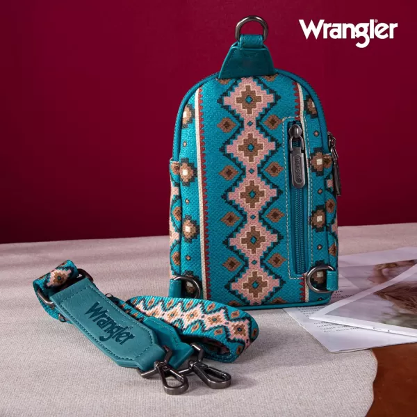 Wrangler Aztec Crossbody Sling Bags for Women Cross Body Purse with Detachable Strap