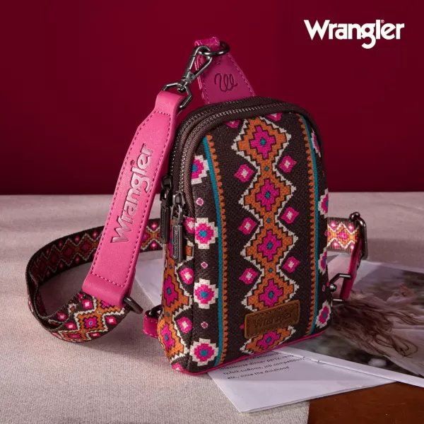 Wrangler Aztec Crossbody Sling Bags for Women Cross Body Purse with Detachable Strap