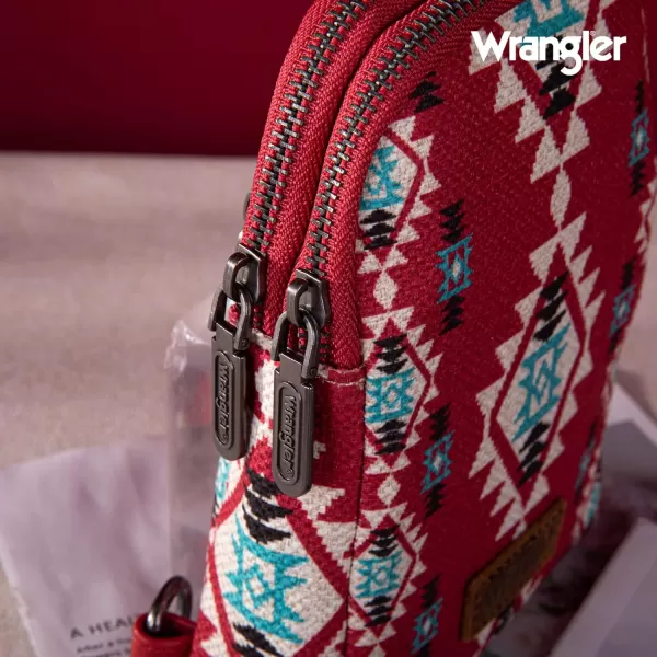 Wrangler Aztec Crossbody Sling Bags for Women Cross Body Purse with Detachable Strap