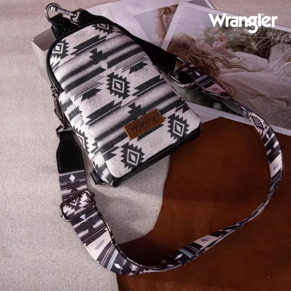 Wrangler Aztec Crossbody Sling Bags for Women Cross Body Purse with Detachable Strap