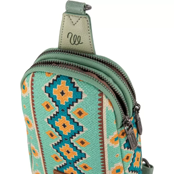 Wrangler Aztec Crossbody Sling Bags for Women Cross Body Purse with Detachable Strap